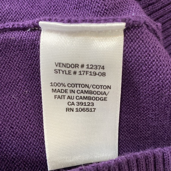 Vintage Northern Reflections Purple Cotton Sweater - Picture 9 of 10